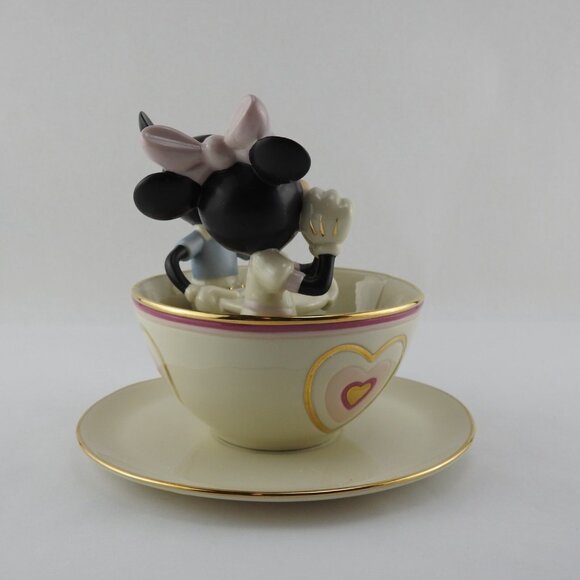Lenox Disney 24K Gold Figurine Mickey Teacup Twirl Minnie Mouse Mad Tea Party - Picture 12 of 16